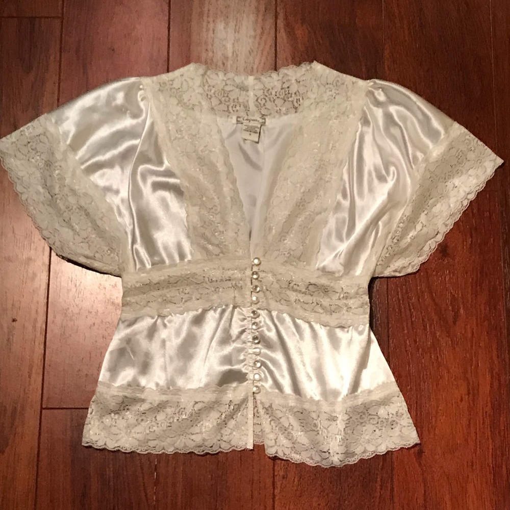 Satin and lace blouse